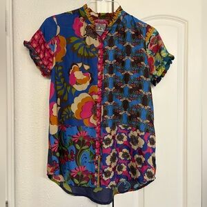 Johnny Was Multicolor Floral Blouse